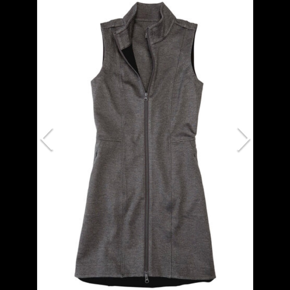 Title Nine Sleeveless Zip-Front Dress in Charcoal Gray - Picture 3 of 8